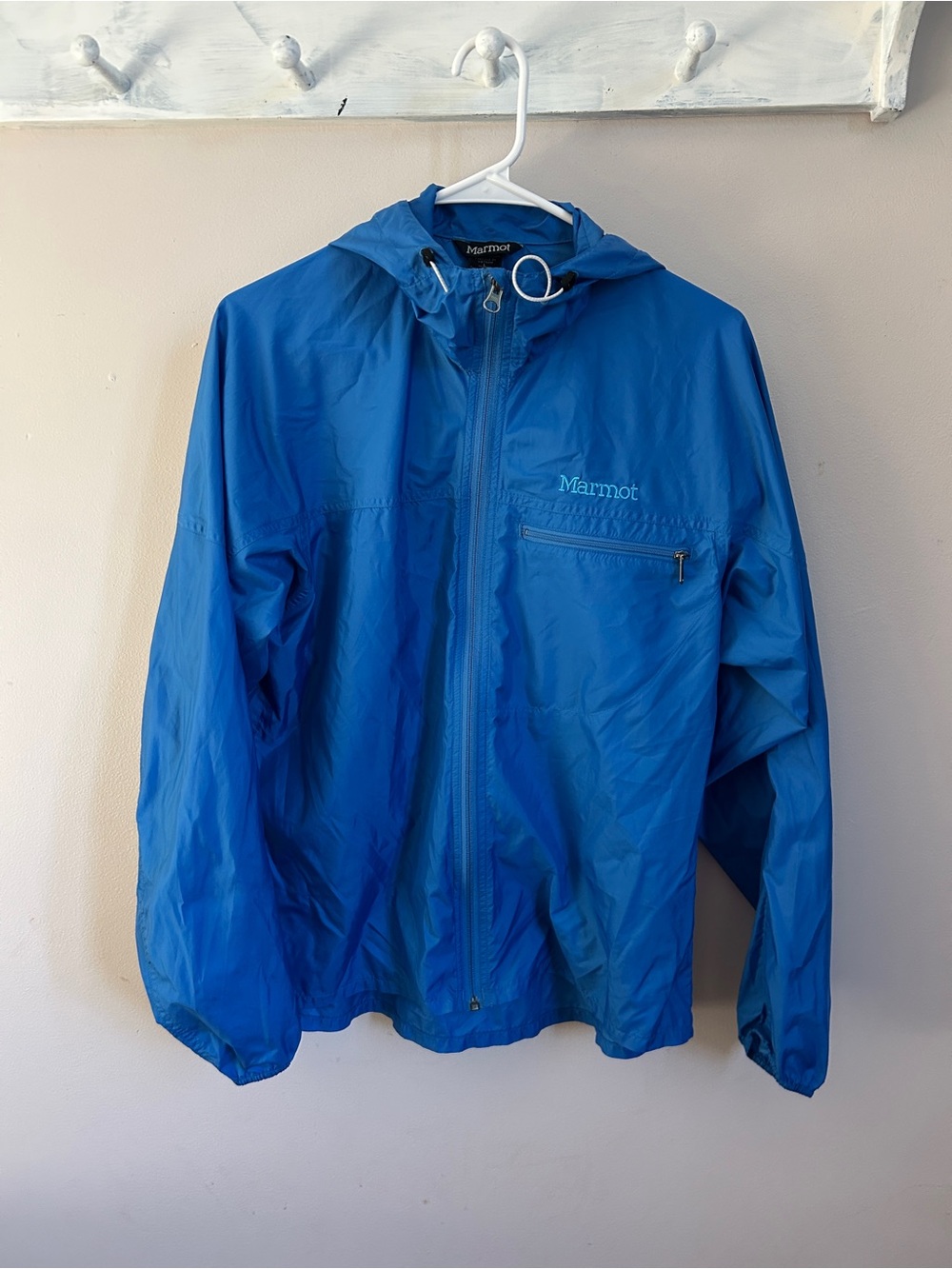 Marmot Bright Blue Hooded Wind Jacket